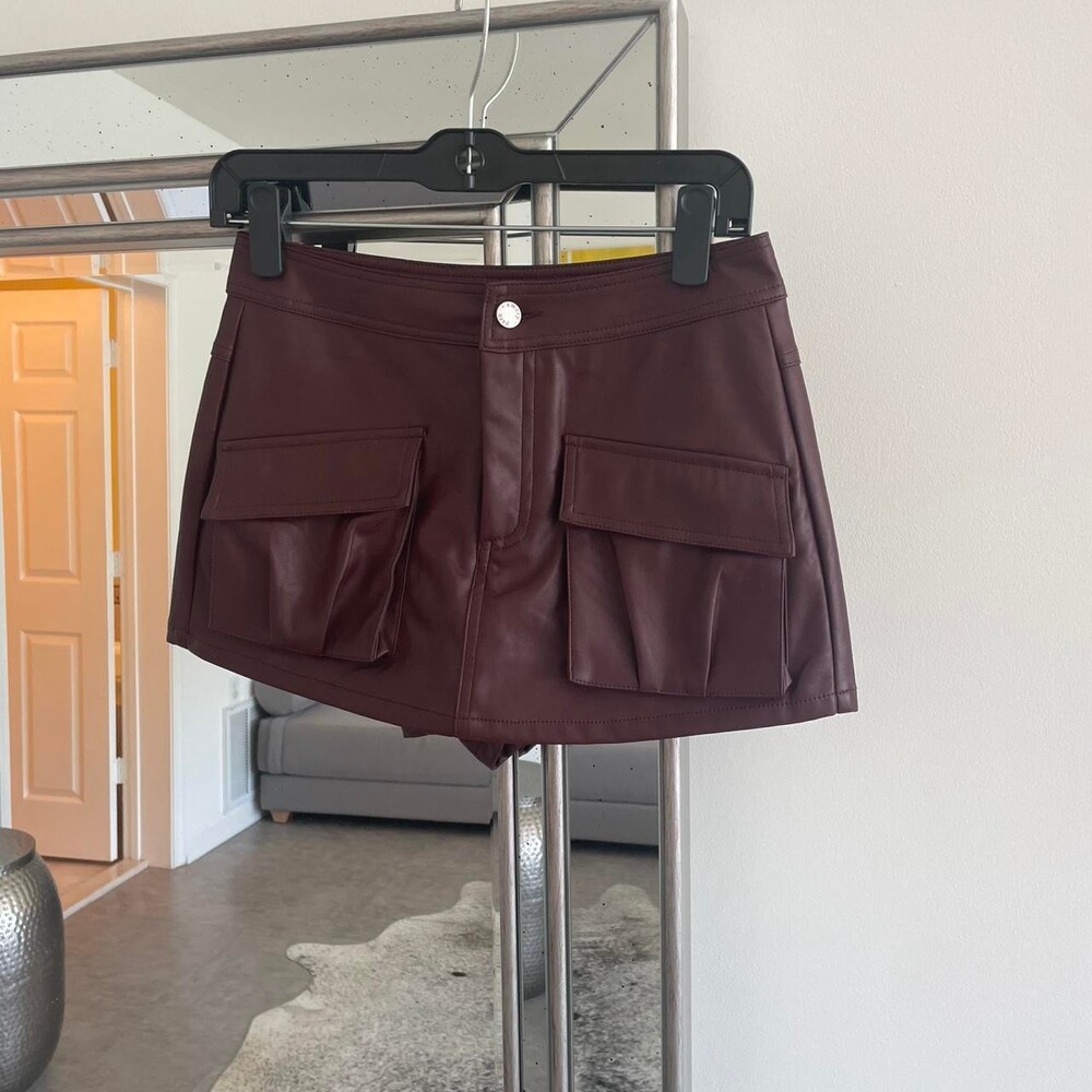 Emory Park Women's Burgundy and Brown Skirt